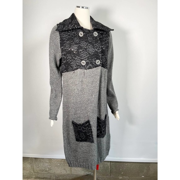 NWT Sweaterhouse Wool Mohair Blend Long Cardigan Sweater Sz M & L Made in Spain - Picture 2 of 14